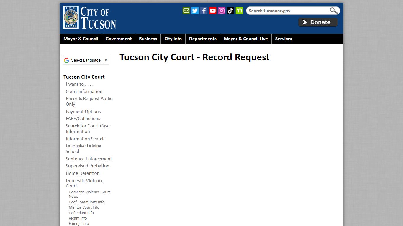 Tucson City Court - Record Request